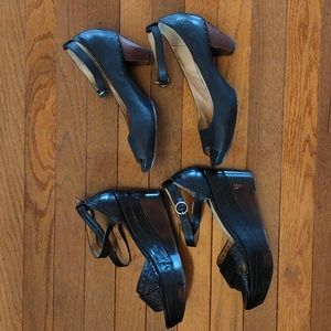 Frye black leather heels Lot of 2 pairs